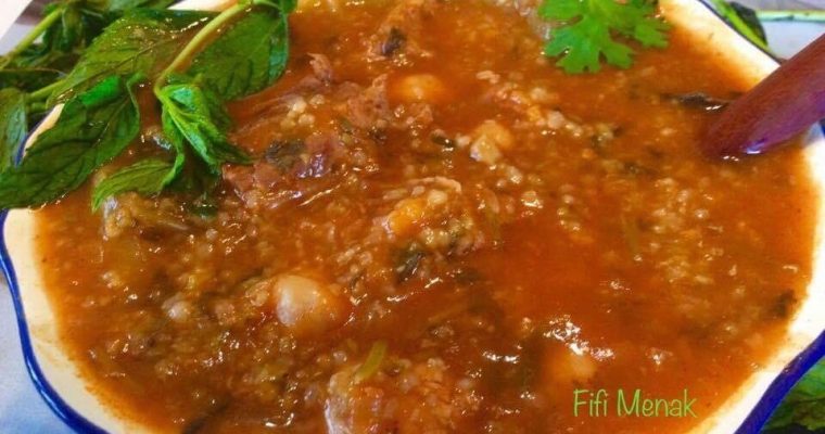 Soupe au blé concassé (Chorba frik)