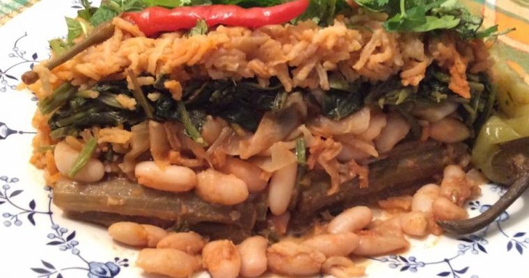 HARICOTS BLANCS ET LÉGUMES en sauce (tbikha)