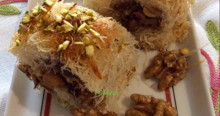 Konafa roulée aux fruits secs