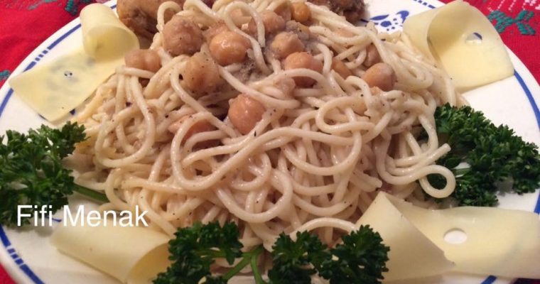 Mes spaghettis en sauce blanche