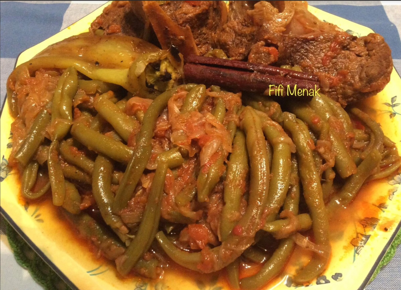 Haricots verts à la viande de veau