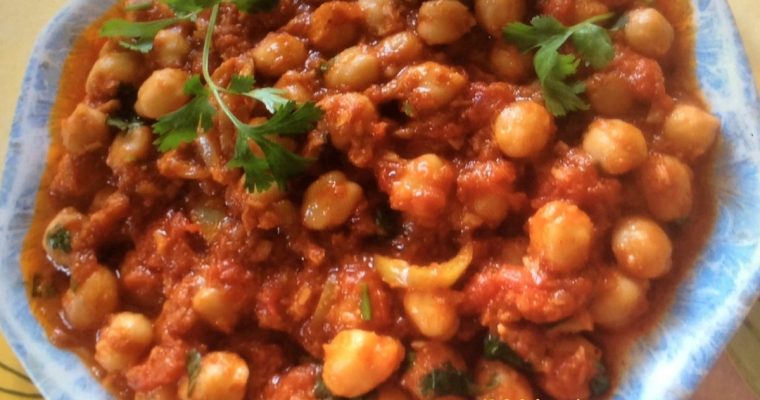 Pois chiches en sauce piquante (dobara)