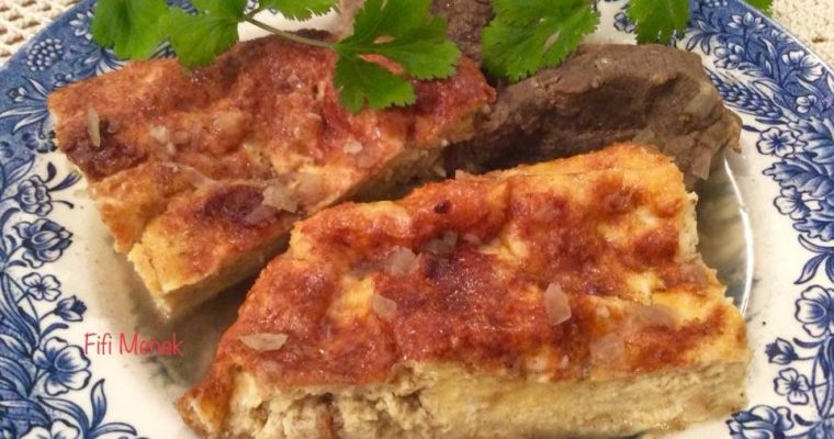 SOUFFLÉ ALGÉROIS AU PAIN RASSIS ET AU CARVI EN SAUCE VINAIGRÉE (Barania)