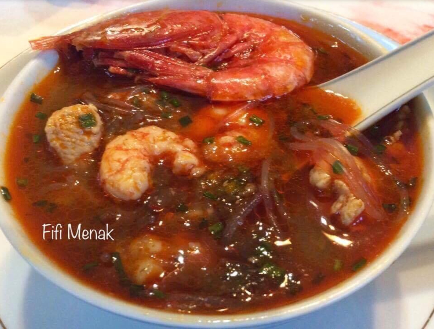 Ma soupe aux poulet et crevettes