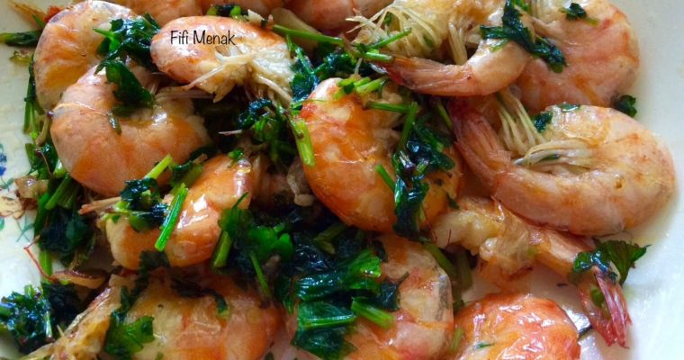 Crevettes à l’ ail et au persil