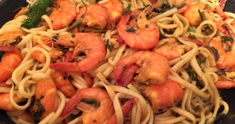 Pâtes aux crevettes