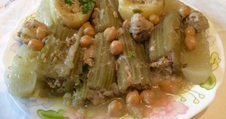 Cardons et pommes de terre farcis (Dolma khorchef-batata)