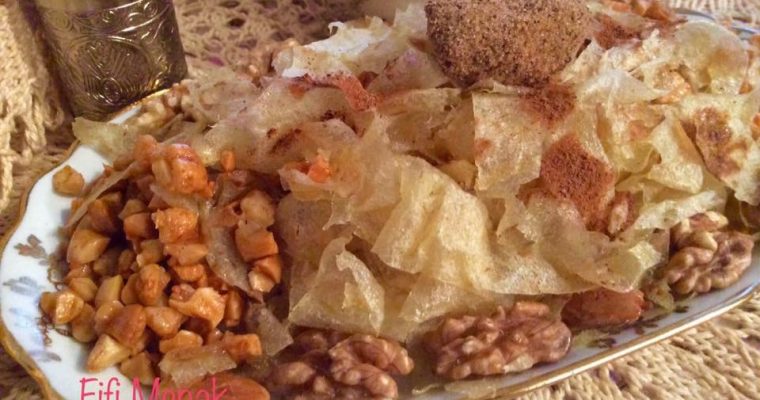 Pâtes en feuilles fines et sucrées