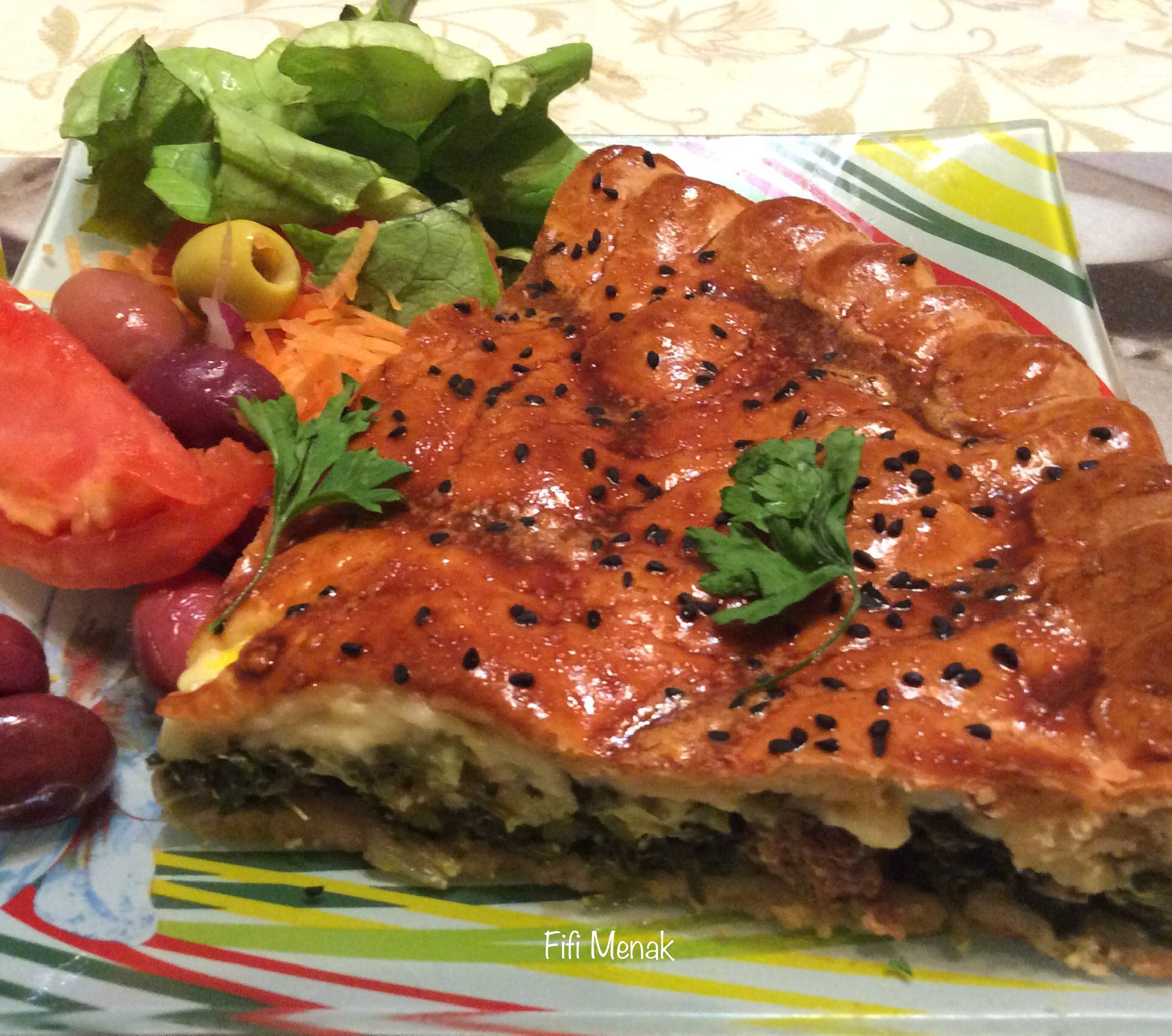 Tourte aux épinards et merguez