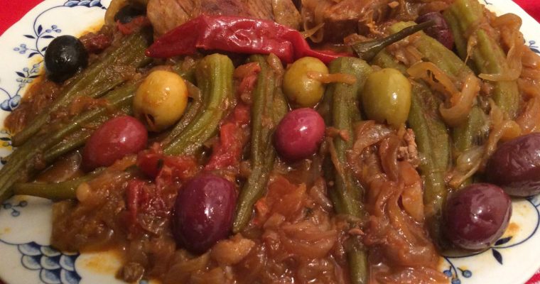Mes gombos aux olives (gnawiya bezitoune)