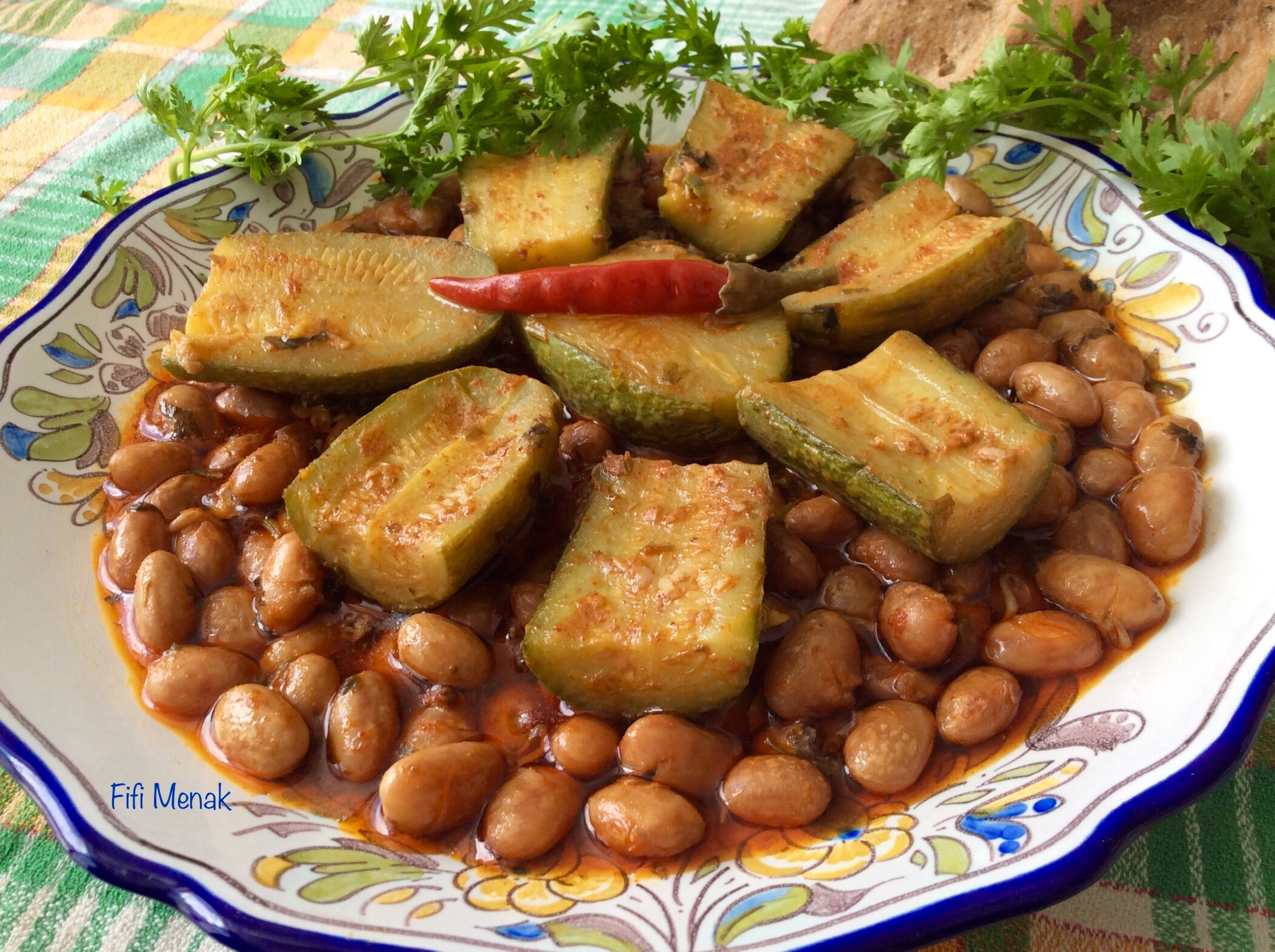 Haricots blancs frais aux courgettes