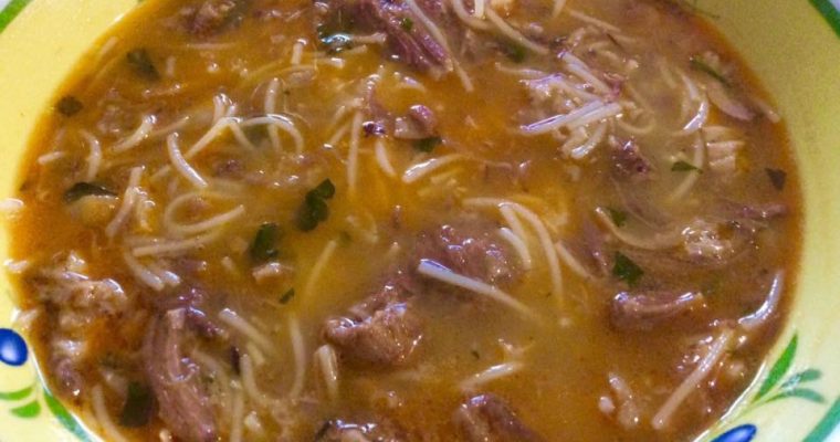 Râgout de tête d’agneau converti en soupe.