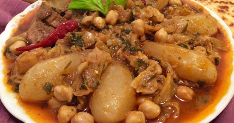 Chou et navets à la viande ( Bekbouka b’left w krombit)