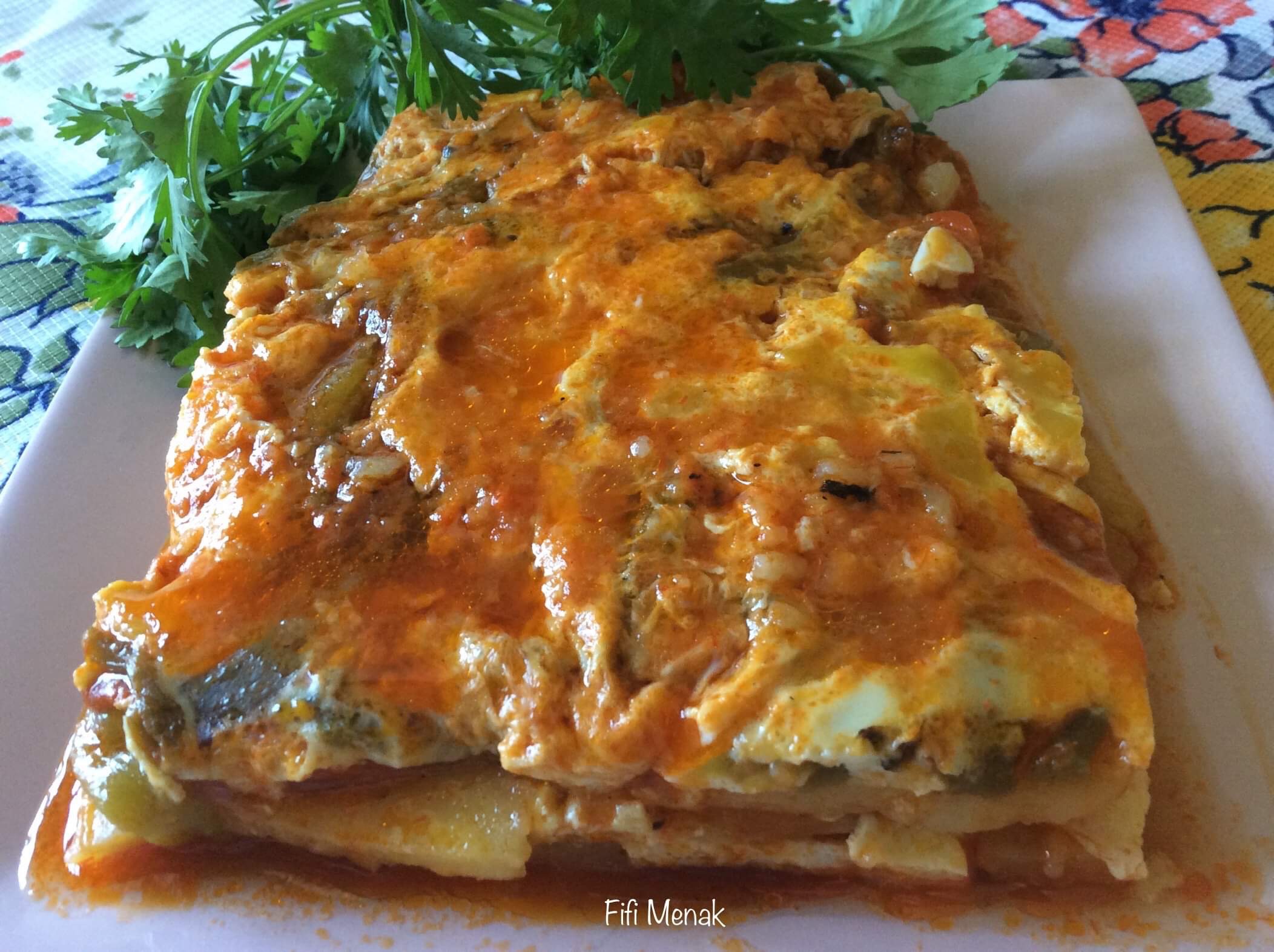 Râgout de pommes de terre aux poivrons grillés (Chtitha Batata bel felfel méchoui)