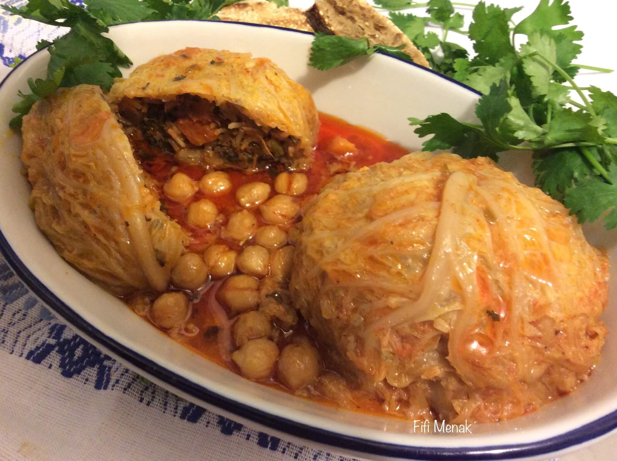 Chou farci aux légumes (El Osbane El kedab)
