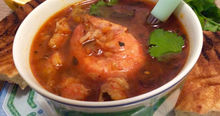 Ma soupe de crevettes à la coriandre