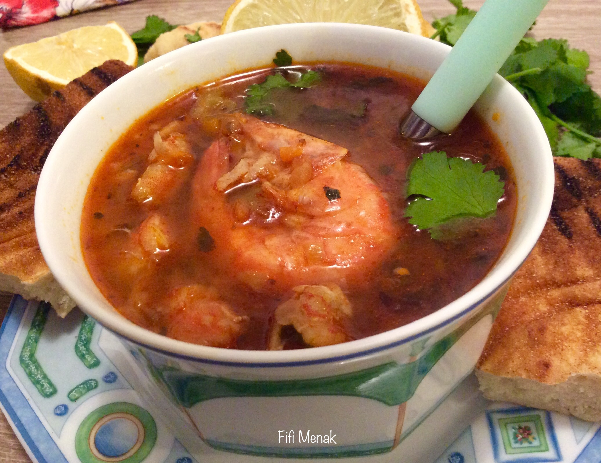 Ma soupe de crevettes à la coriandre