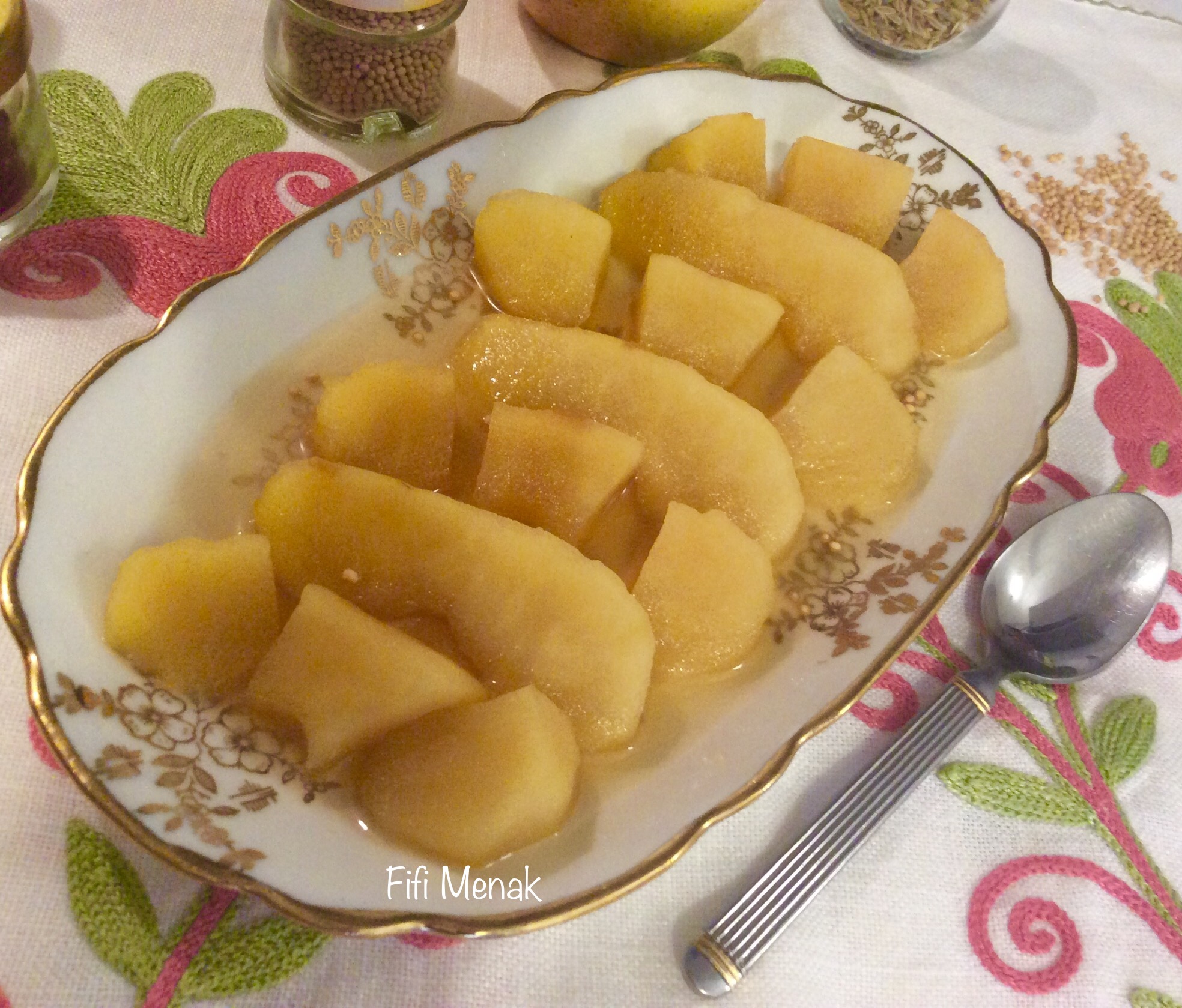 Kherdel b’Teffah – Pommes en sirop aigre-doux