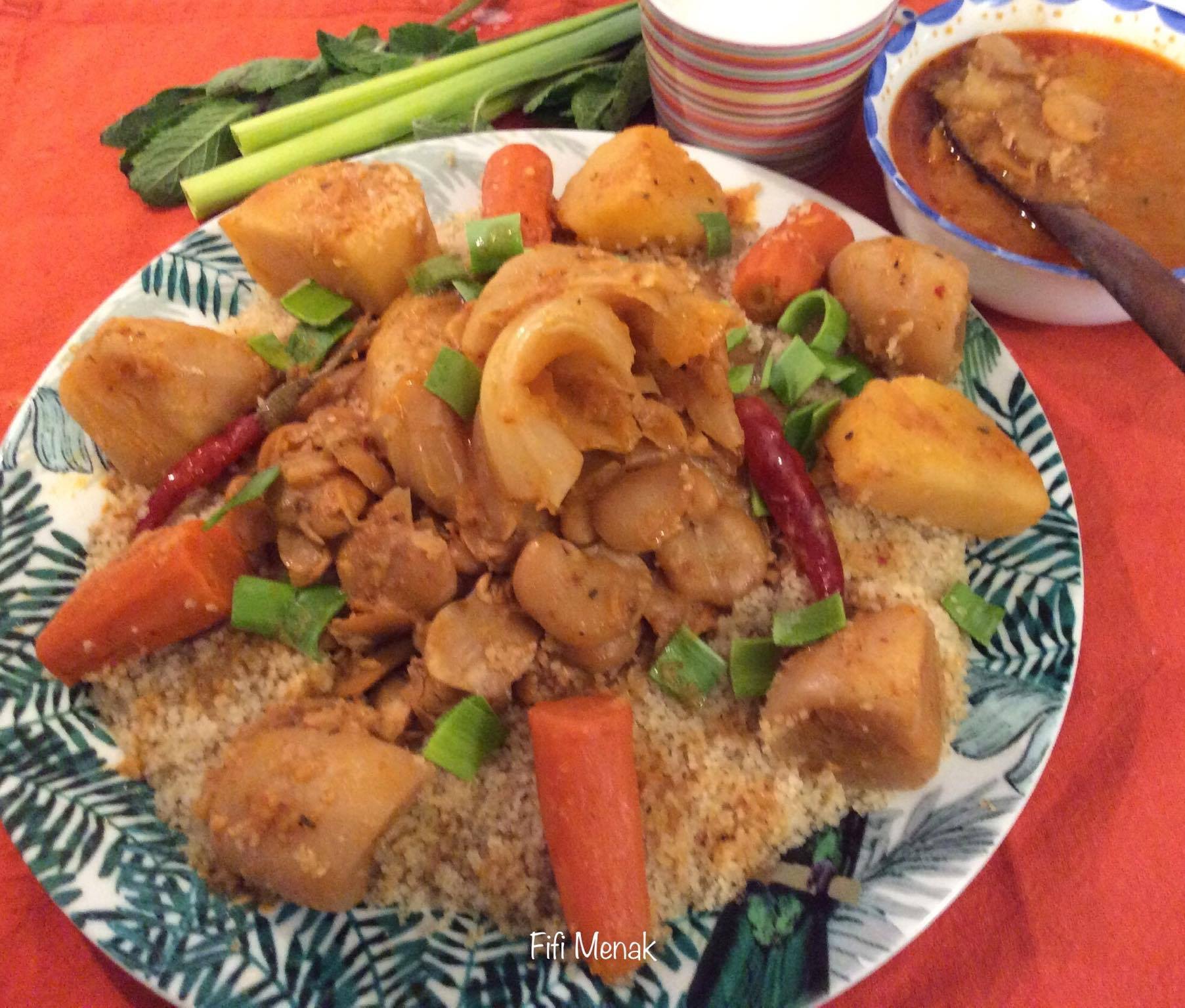 Couscous au chou et navet.
