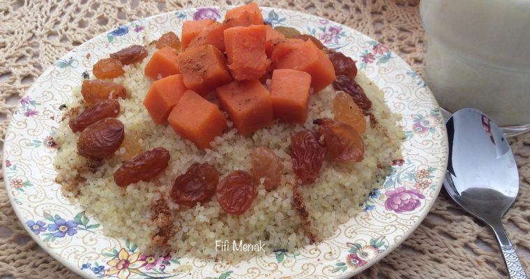 Ma seffa à la patate douce et aux raisins secs