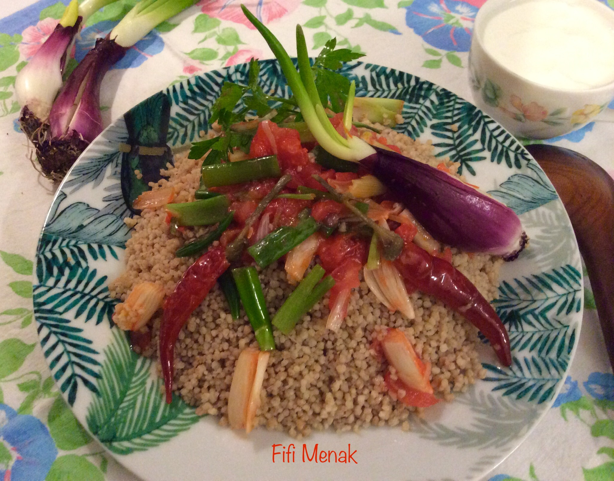 Couscous d’orge à la salade *Crête de coq*